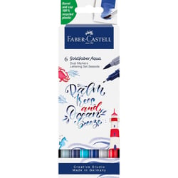 6 feutres - Dessin - Faber-Castell - Goldfaber Aqua - Double pointe - Sea
