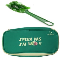 Kit loto bingo 3 en 1 : trousse + baton magnetique + 100 pions vert - cartaloto - accessoires jeu, materiel