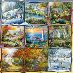 Puzzle 1000 pièces - Saisons en Neuf Ecussons - Alipson Puzzle