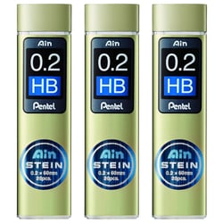 Lot de 3 étuis de 20 mines Pentel AIN STEIN C272 - 0,2 mm HB