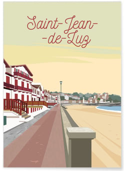 Affiche ville de Saint-Jean-de-Luz 2 | A3 : 29,7x42cm