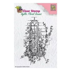 Tampon transparent scrapbooking Nellie's choice FENETRE FLEURIE 004