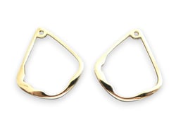 2 Breloques goutte irrégulière 42*34mm doré