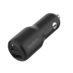 Belkin Chargeur Voiture Double USB 42W USB-C 30W USB-A 12W Ultra Rapide Noir / Argent