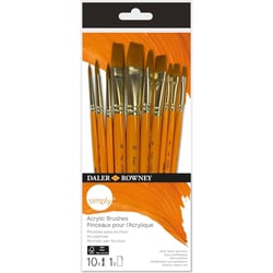 Pinceaux - Rond - Langue de chat - Plat - Acrylique - 10 pièces - Synthétique - Daler Rowney
