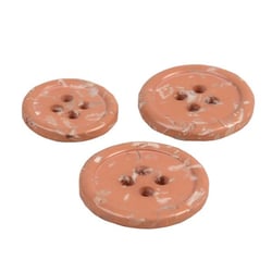 Lot de 3 boutons rond 4 trous bouteilles recyclées bronze/cognac