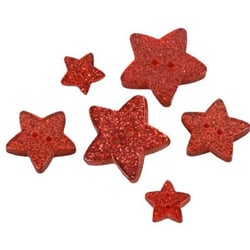 Bouton étoile pailletée rouge