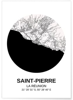 Affiche Carte Saint-Pierre | A3 : 29,7x42cm