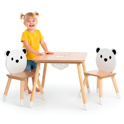Table et 2 Chaises Enfant Mamabrum - Espace Travail & Jeux - Panier de Rangement
