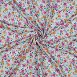 Tissu Viscose Ecovero Fleuris Azélya sur fond Blanc