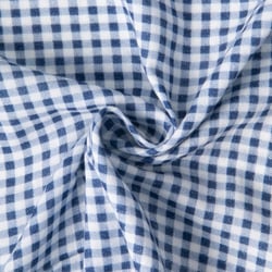 Tissu Double gaze de Coton Mini Rayures sur fond Bleu marine