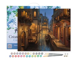 Peinture par Numéro Figured'Art avec Cadre - Canaux flamboyants - Kit de Loisir Créatif DIY Numéro d'Art Complet - 40x50cm toile tendue sur châssis