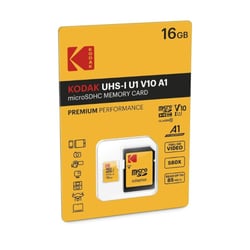 KODAK Micro SDXC 16GB Premium – Carte mémoire rapide et fiable, compatible smartphones, caméras, tablettes, idéale pour stocker photos, vidéos et fichiers avec performance et sécurité garanties