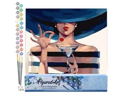 Peinture par Numéro Figured'Art - l'heure de l'Apéritif - Kit de Loisir Créatif DIY Numéro d'Art Complet - 40x50cm sans châssis en bois