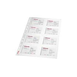 Lot de 10 pochettes perforées ESSELTE - Polypropylène - Pour cartes de visite