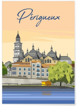 Affiche ville Périgueux | A3 : 29,7x42cm