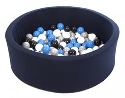 Piscine à balles noir,blanc,bleu,gris – 150 balles bleu marine - Velinda