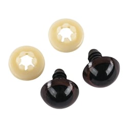 Yeux de sécurité en plastique, 15mm ø, brun foncé, 15 mm ø, avec rondelles, 10 pces