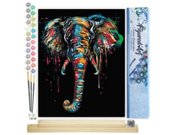 Peinture par Numéro Figured'Art - Peinture Elephant - Kit de Loisir Créatif DIY Numéro d'Art Complet - 40x50cm toile roulée + châssis en bois à monter