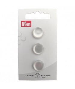 Carte de 3 boutons Rond en polyester à queue 14mm - Prym Blanc