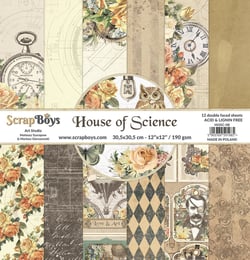 Pochette de 12 feuilles House of science Scrapboys