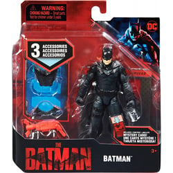 Coffret the batman figurine batman noir 10 cm avec 3 accessoires mystere - dc - spin master - 20132976