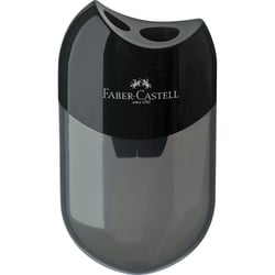 Taille-crayon - 2 trous - Avec réservoir semi-transparent - Noir - Faber-Castell