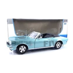 Voiture Miniature de Collection - MAISTO - CHEVROLET Camaro SS 396 Cabriolet - 1/18 - 1967 - Bleu/Blanc