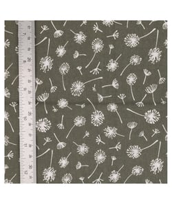 Tissu coton ombelles de 140 cm de largeur ombellekaki vendu par 50 cm