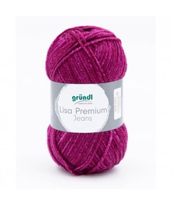 Pelote de laine à tricoter LISA PREMIUM JEANS - Grundl - certifiée Oeko-Tex 01 Rose