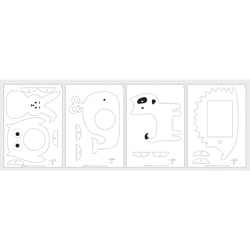 Panneaux contreplaqué av.modèles Animaux, nature, 300x200x4mm, 4 panneaux, sachet 1kit
