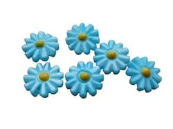Perle marguerite en nacre 12mm coloris bleu - à l'unité
