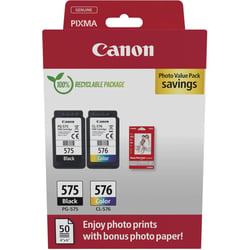 Pack de 2 cartouches d'encre Canon PG-575/CL-576 - Noir + 3 couleurs - 8714574679730