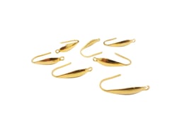 4 Crochets boucles d'oreille 20*10mm acier inoxydable doré