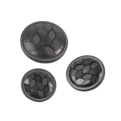 Bouton rond à queue feuilles gris anthracite
