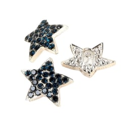 Bouton étoile strass bleu pétrole 19mm