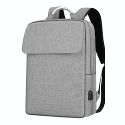 Sac À Dos Ordinateur Léger Grande Capacité Avec Port USB Et Bretelles Confortables Gris YONIS