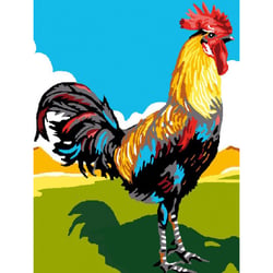 LUC - Kit Canevas Blanc Coq 25x30 cm 100% Coton