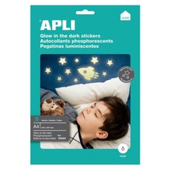 Apli Agipa - Papier adhésif phosphorescent A4 5  pièces