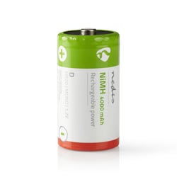 Nedis Lot de 2 Piles Rechargeables NiMH-C 1.2V DC 4000mAh HR20 Préchargées