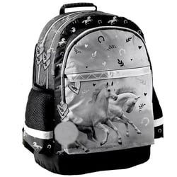 Sac à dos Cheval Noir et Blanc 41 CM - 2 compartiments