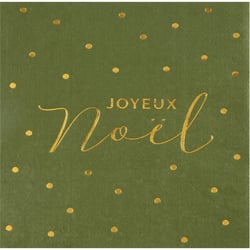 20 Serviettes Noël Kaki