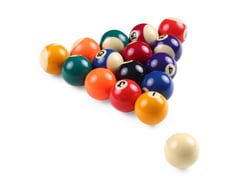 Lot de 16 billes de billard -  57 mm résine - billard américain - 1001Jouets