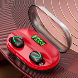 Ecouteurs Bluetooth 5.0 TWS Sans Fil Affichage Digital Confort Et Performance Rouge YONIS