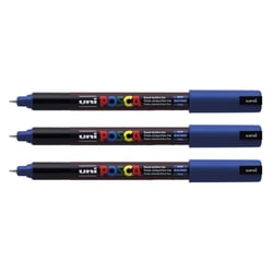 Lot de 3 marqueurs peinture pointe calibrée extra-fine 0,7 mm - POSCA - Bleu Foncé