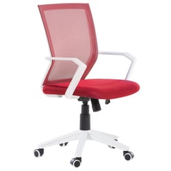 Chaise de Bureau à Roulettes en Tissu Maillé Rouge Foncé Assise Confortable Réglable en Hauteur pour Coin de Travail Moderne et Scandinave Beliani