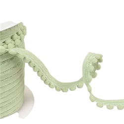 Elastique à pompons 13mm vert kaki clair au mètre