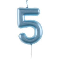 Bougie Chiffre 5 - Bleu Ciel