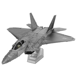 MetalEarth Aviation: F-22 RAPTOR 14x10,1x5,5cm, maquette 3D en métal avec 3 feuilles, sur carte 12x17cm, 14+