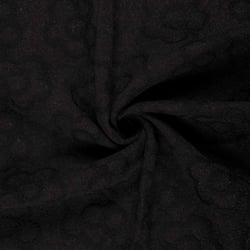 Tissu Jacquard maille lourde Chloé Fleuris sur fond Gris anthracite